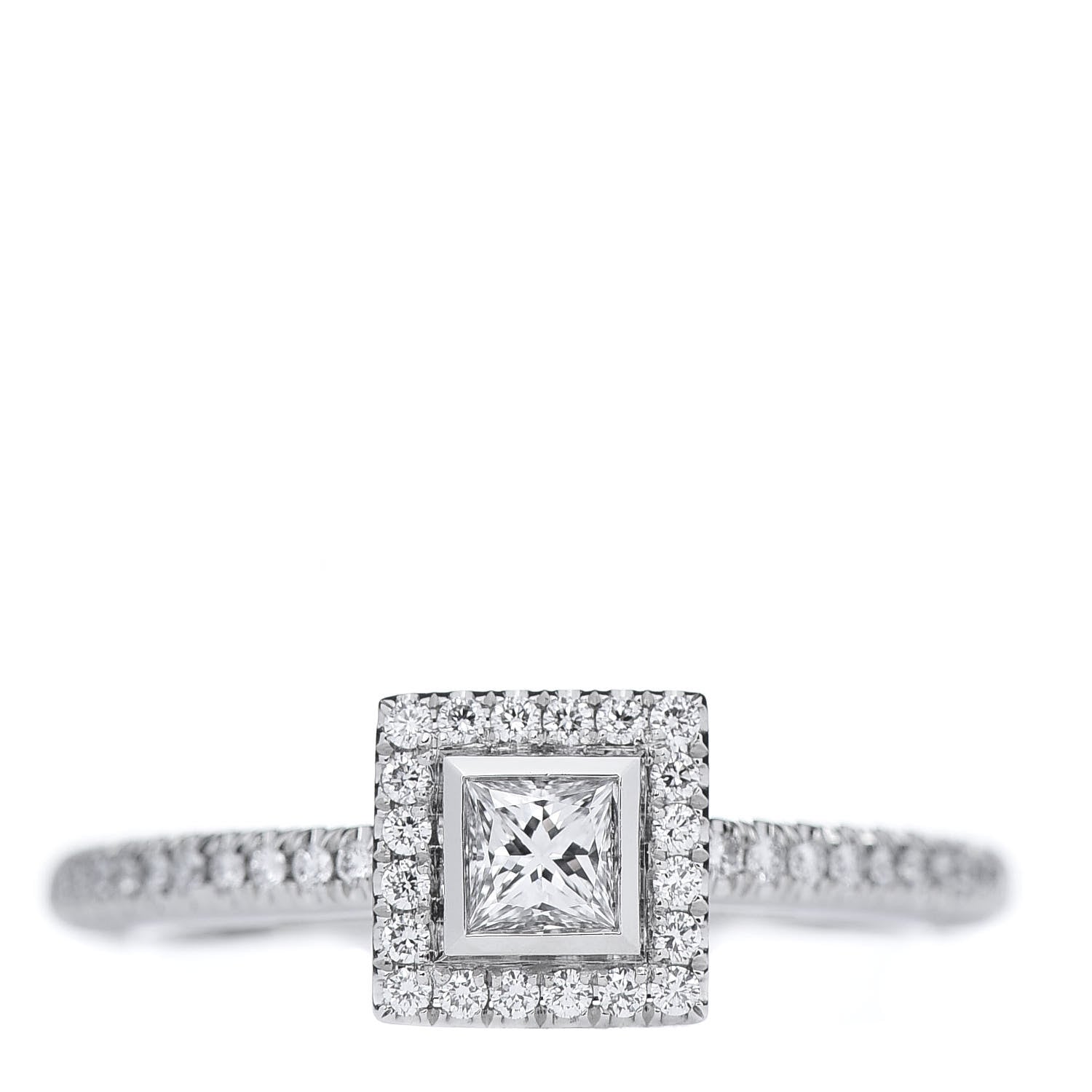 Tiffany Platinum Diamond .20ct Grace Engagement Ring 50 5.5 1 of 6