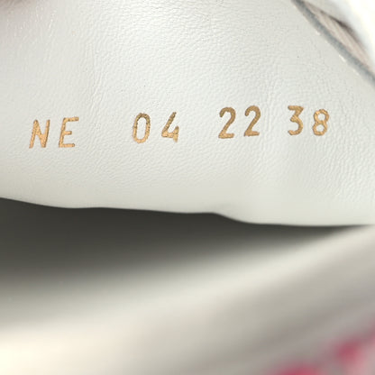 Christian Dior Canvas Fluo Toile De Jouy Embroidered Womens Walk'N'Dior Low Top Sneakers 38 White Fuchsia 6 of 8
