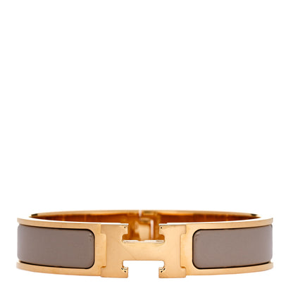 Hermes Enamel Narrow Clic Clac H Bracelet PM Marron Glace 1 of 5