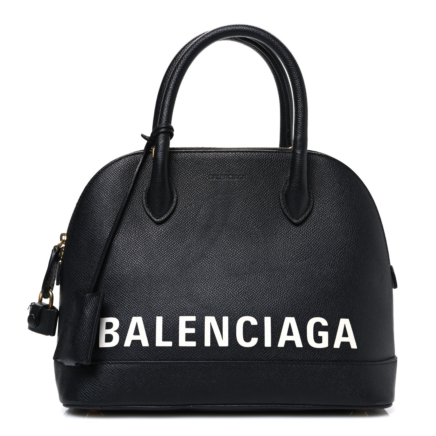Balenciaga Signature Grained Calfskin Logo S Ville Top Handle Bag Black 1 of 11