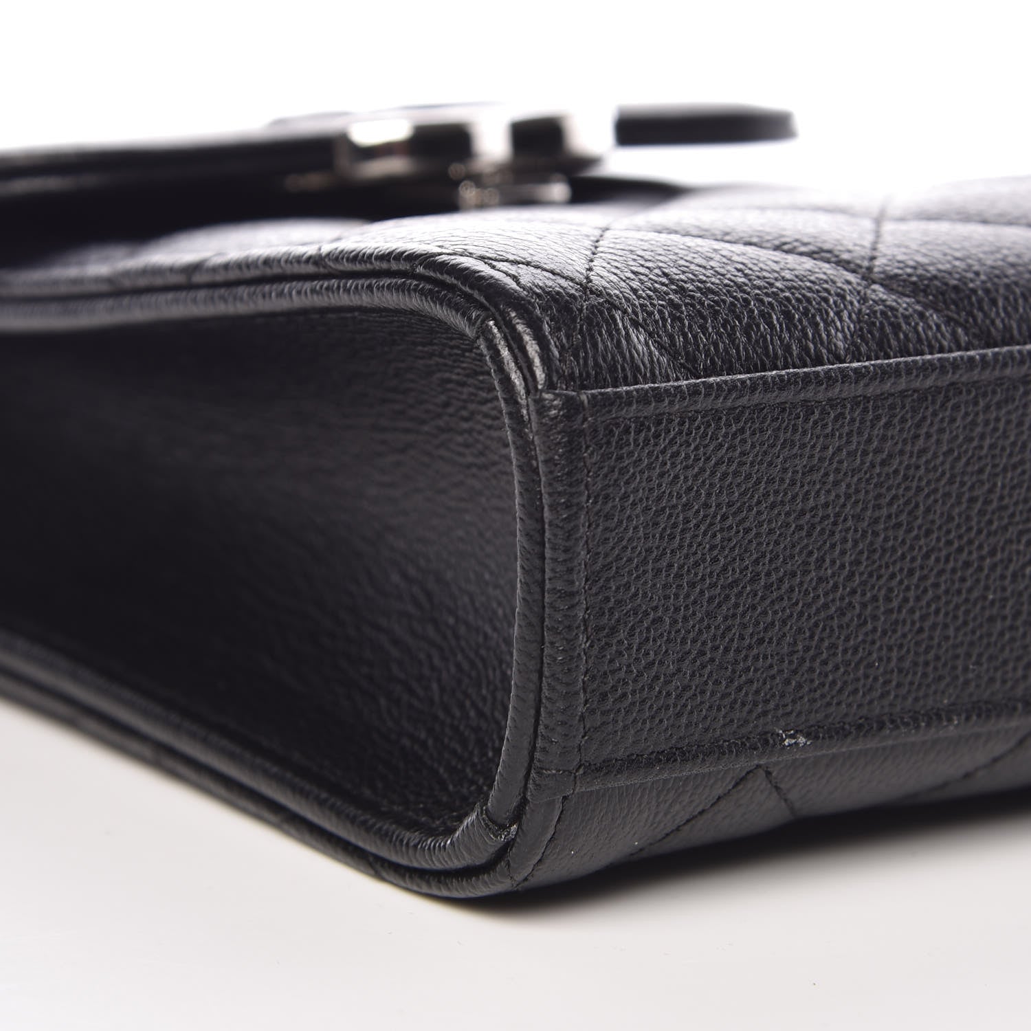 Chanel Grained Calfskin Quilted CC Box Clutch With Chain Black 9 of 11