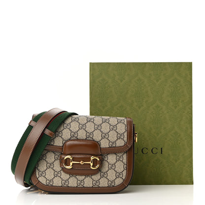 Gucci GG Supreme Monogram Web Mini Horsebit 1955 Shoulder Bag Beige Brown Sugar 11 of 11