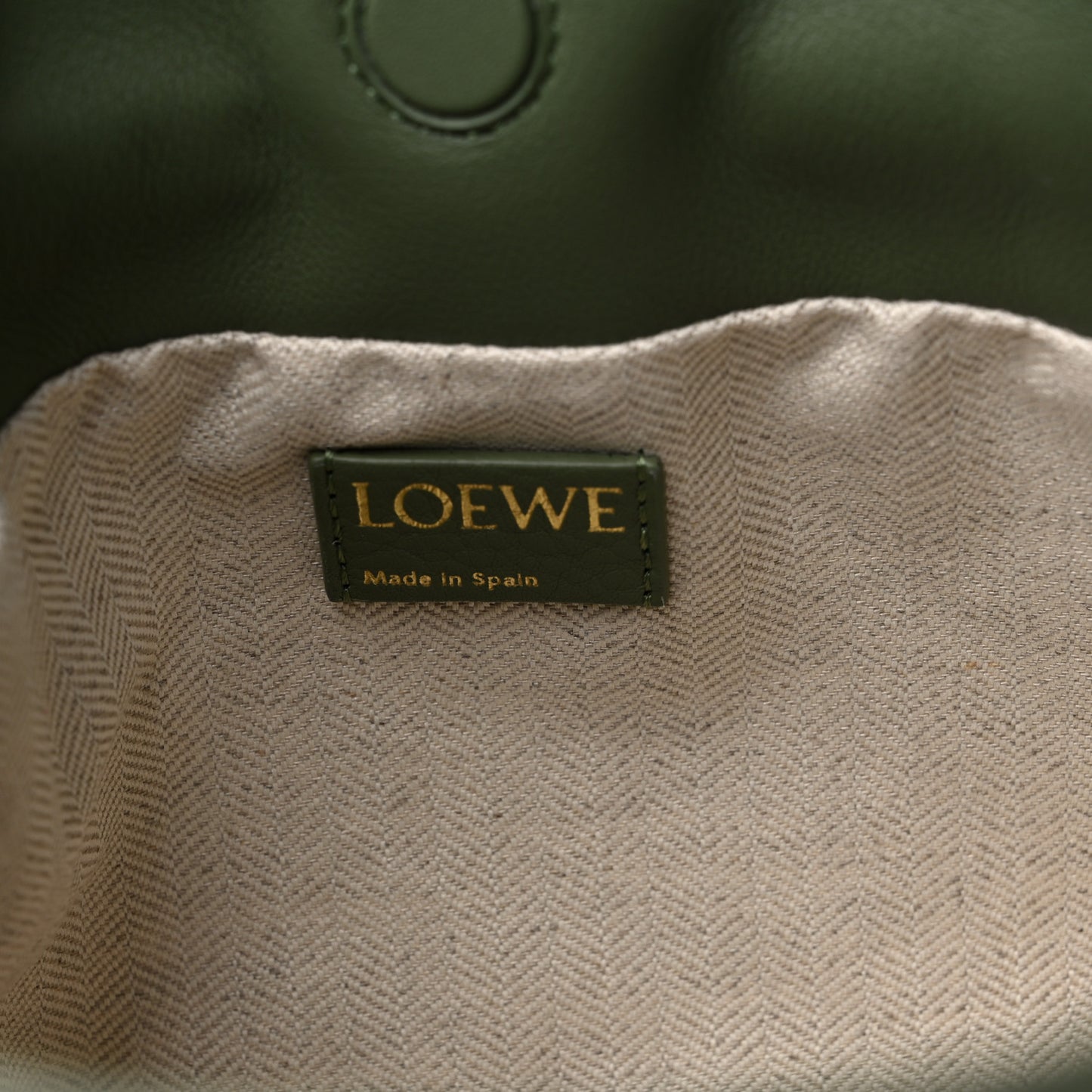 Jacquard Anagram Calfskin Mini Flamenco Knot Clutch Avocado Green