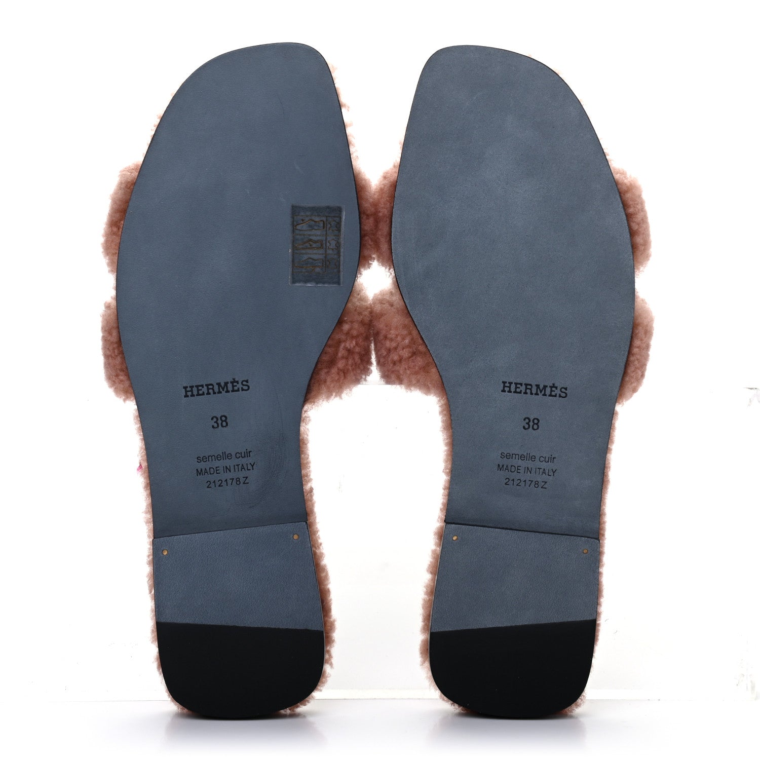 Hermes Woolskin Oran Sandals 38 Rose Aube 5 of 8