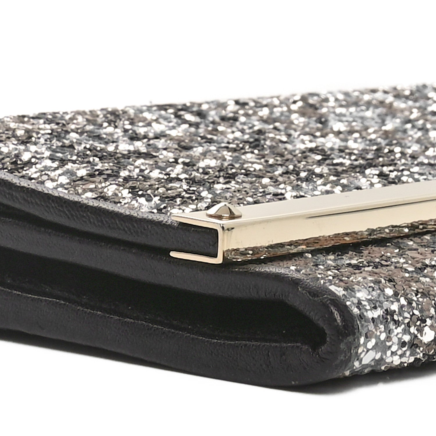 Jimmy Choo Glitter Milla Wallet on Chain Silver 8 of 9