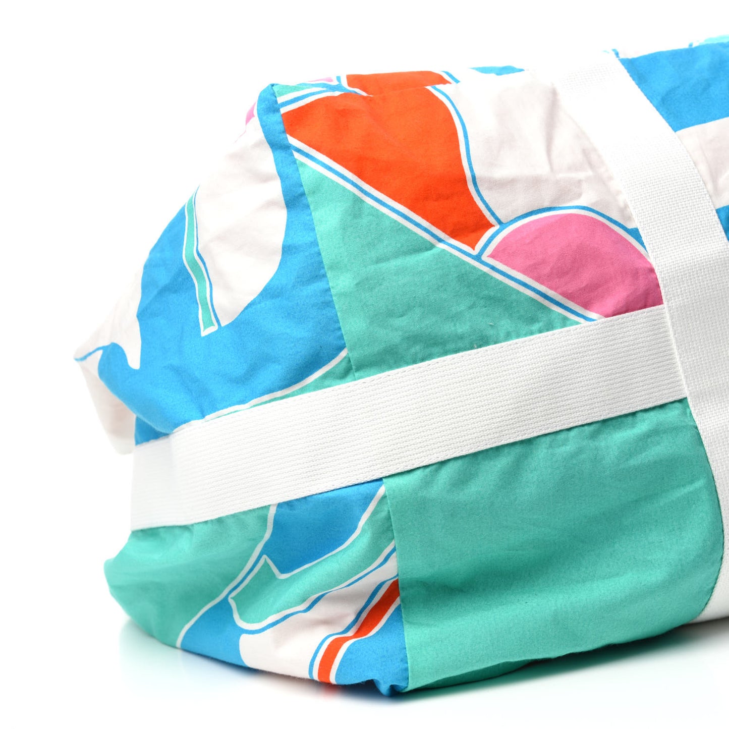 Cotton Canvas Jeux D Animaux Beach Tote Bleu Orange