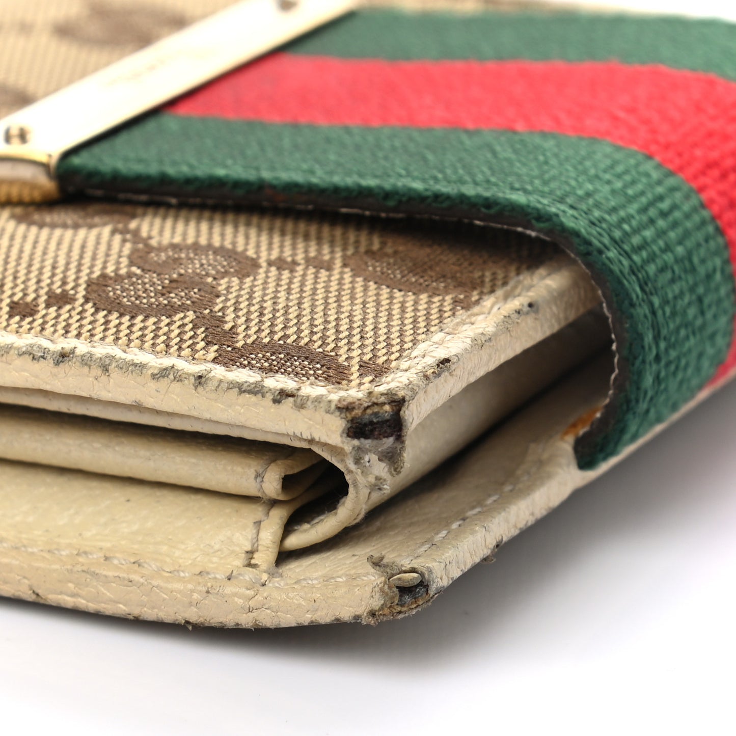Monogram Web Ladies Web French Wallet Off White