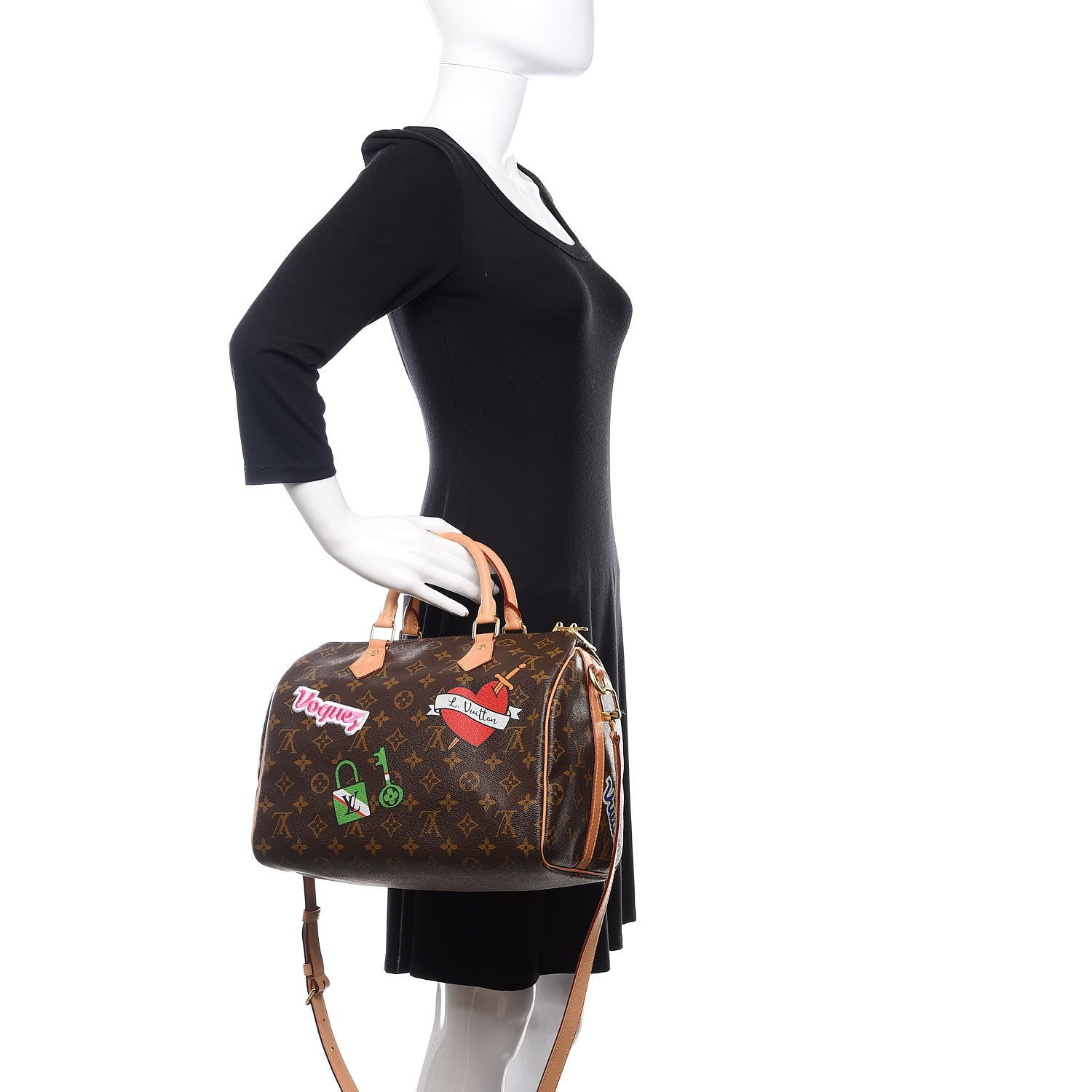 Louis Vuitton Monogram Patches Speedy Bandouliere 30 599415