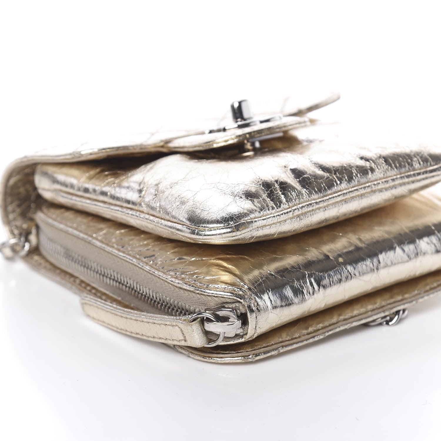 Chanel Crackled Aged Calfskin Mini Crossbody Flap Gold 8 of 11