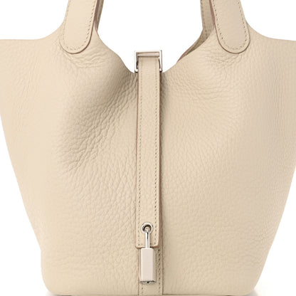 Hermes Taurillon Clemence Picotin Lock 18 PM Gris Perle 8 of 11