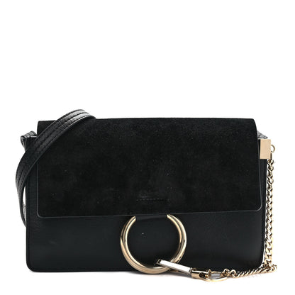 Chloe Suede Calfskin Small Faye Shoulder Bag Black 1 of 8