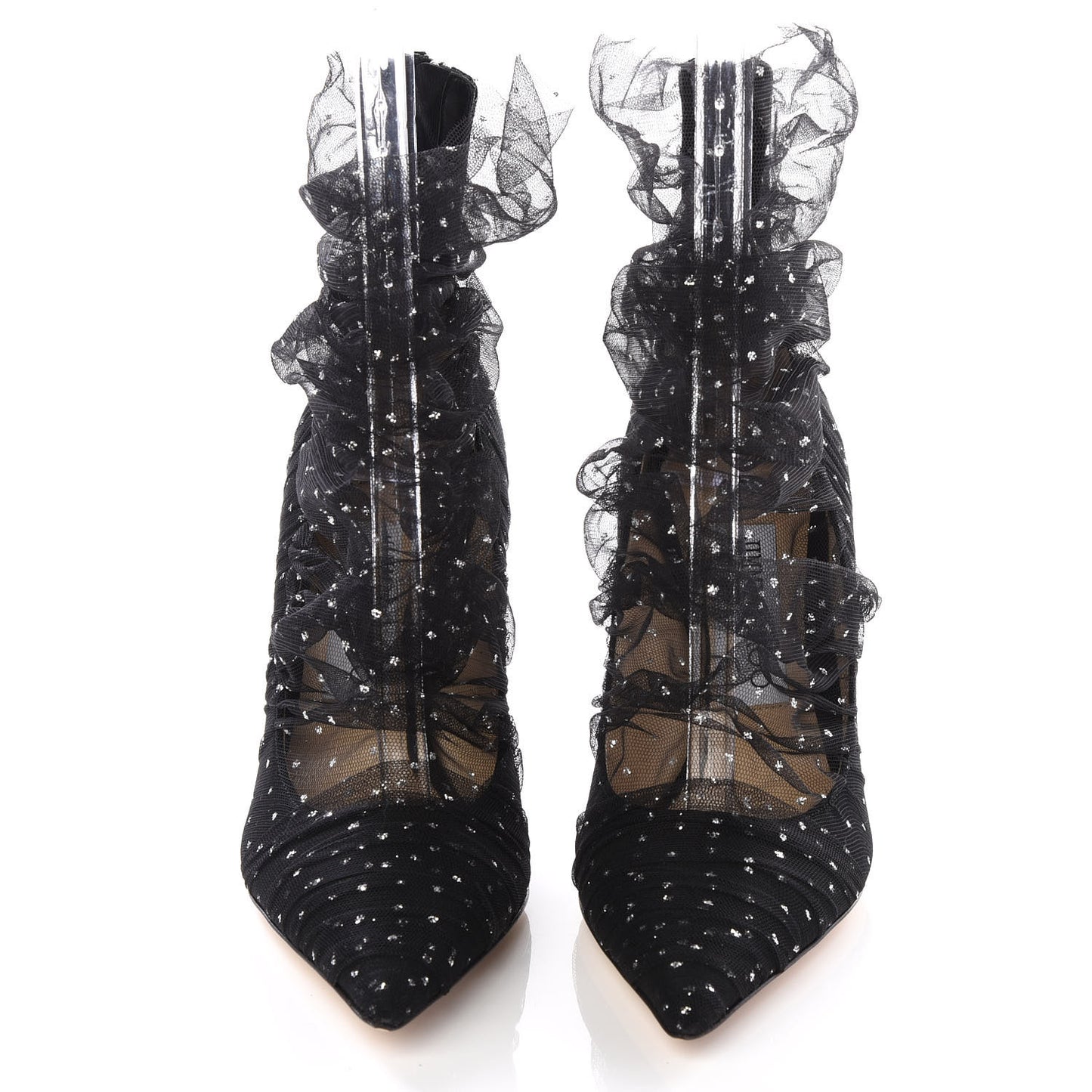 Suede Tulle Lavish 100 Pumps 36 Black Silver