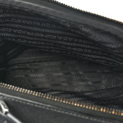 Prada Tessuto Saffiano Medium Brique Crossbody Bag Black 5 of 9