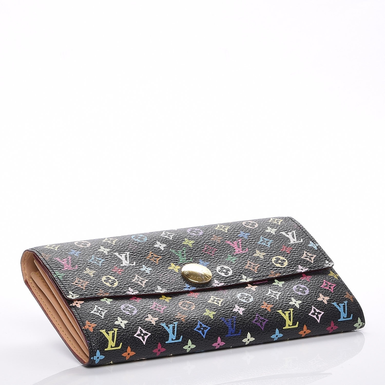 Louis Vuitton Monogram Multicolor Sarah Wallet Black 4 of 7