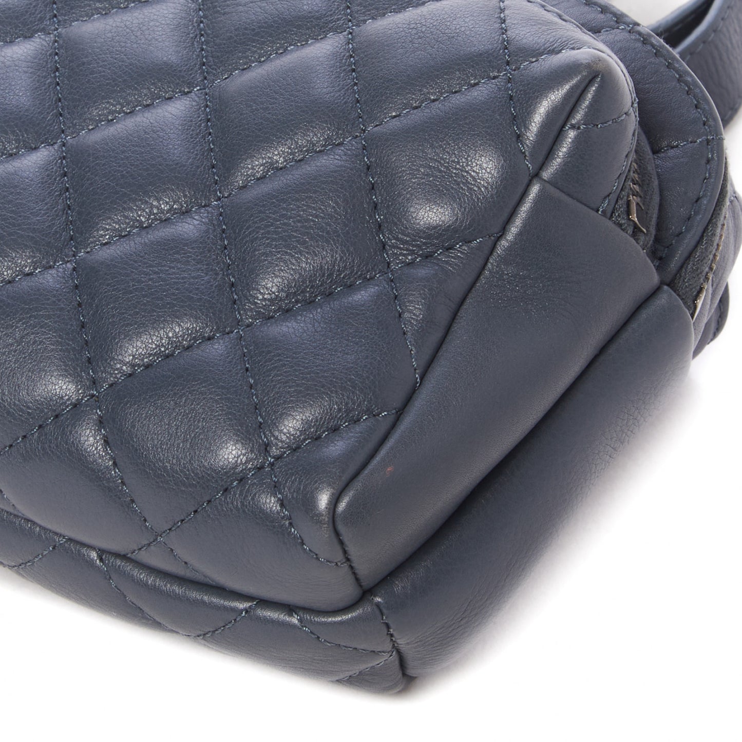Calfskin Quilted Waist Bag Blue