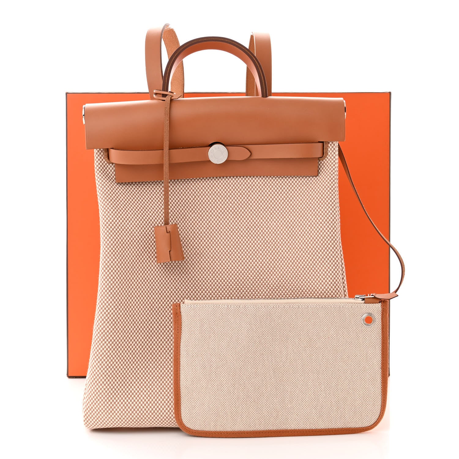 Hermes Vache Hunter Criss Viking Herbag a Dos Retourne Backpack Ecru Beige Naturel 12 of 12