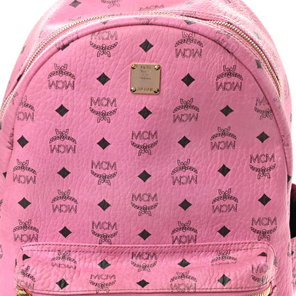 MCM Visetos Medium Side Studs Stark Backpack Pink 11 of 12