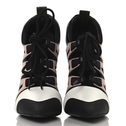 Louis Vuitton Calfskin Rubber Streamline Lace Up Pumps 40 Black White Pink 3 of 8