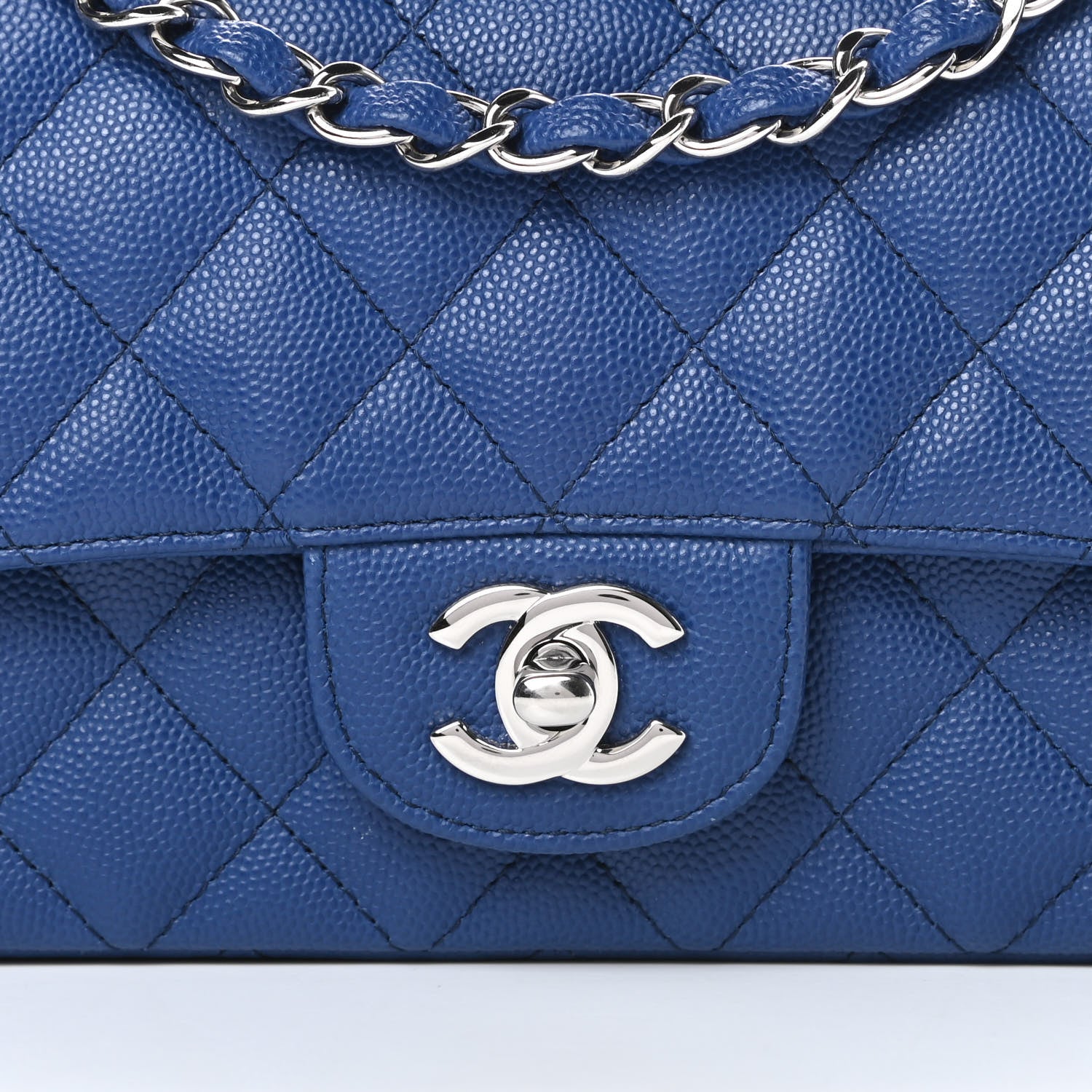 Chanel Caviar Quilted Mini Rectangular Flap Blue 8 of 11