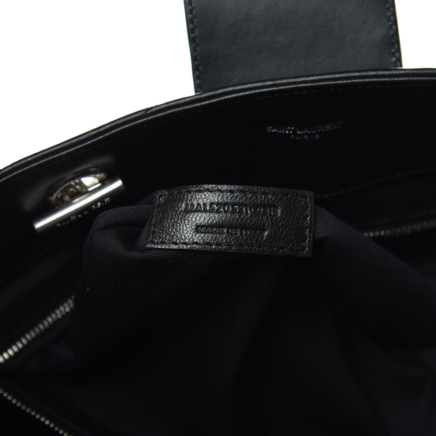 Calfskin Y Quilted Monogram Large Loulou Shopper Black