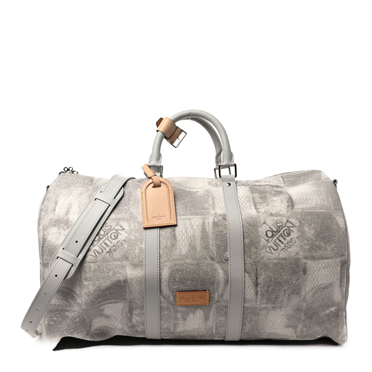 Damier Salt Keepall Bandouliere 50 Stone Grey