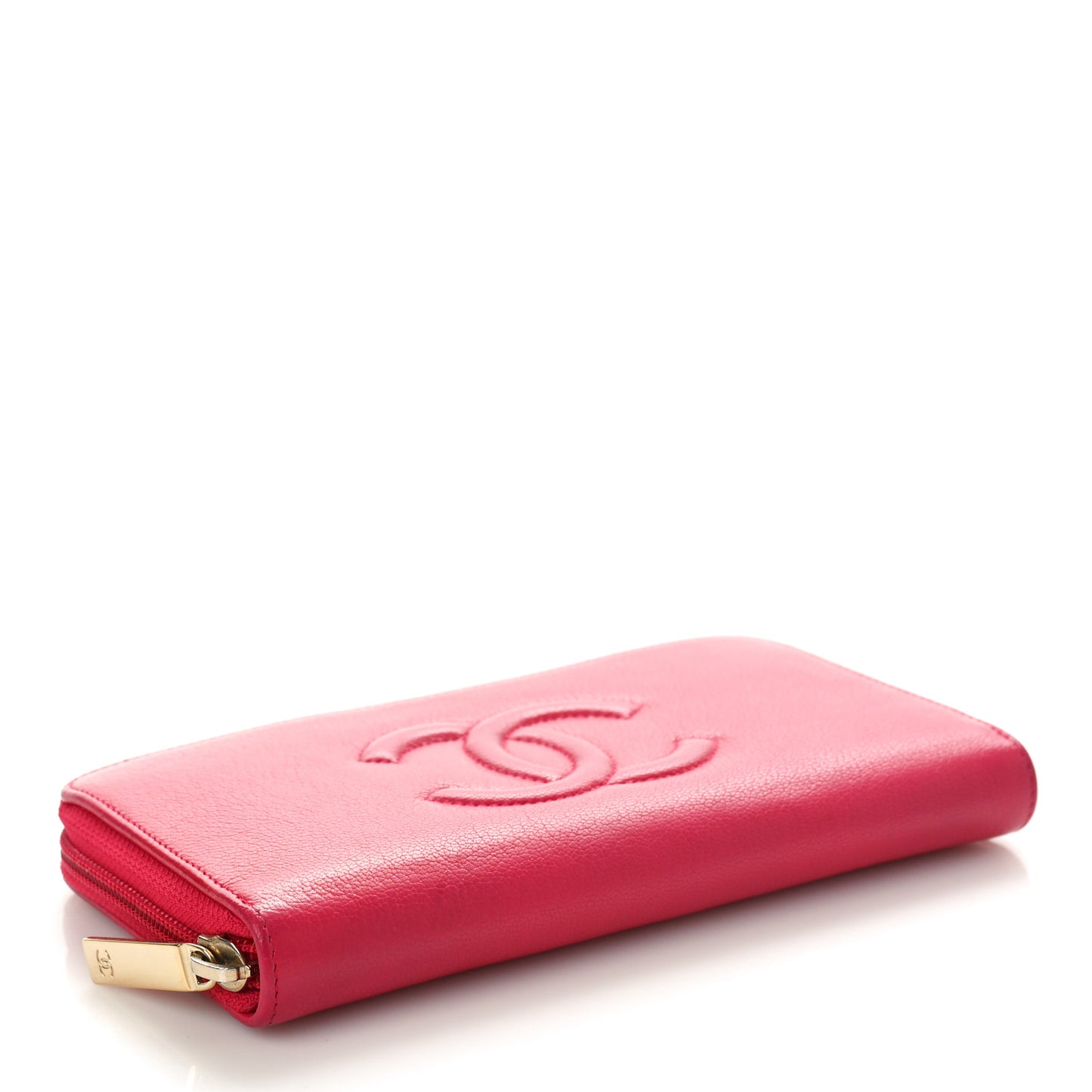 Caviar Large Timeless CC Zip Around Wallet Pink