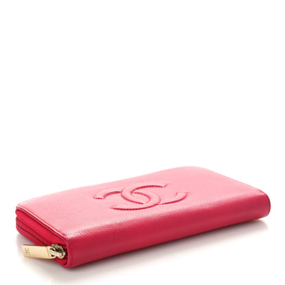 Chanel Caviar Large Timeless CC Zip Around Wallet Pink 4 of 9