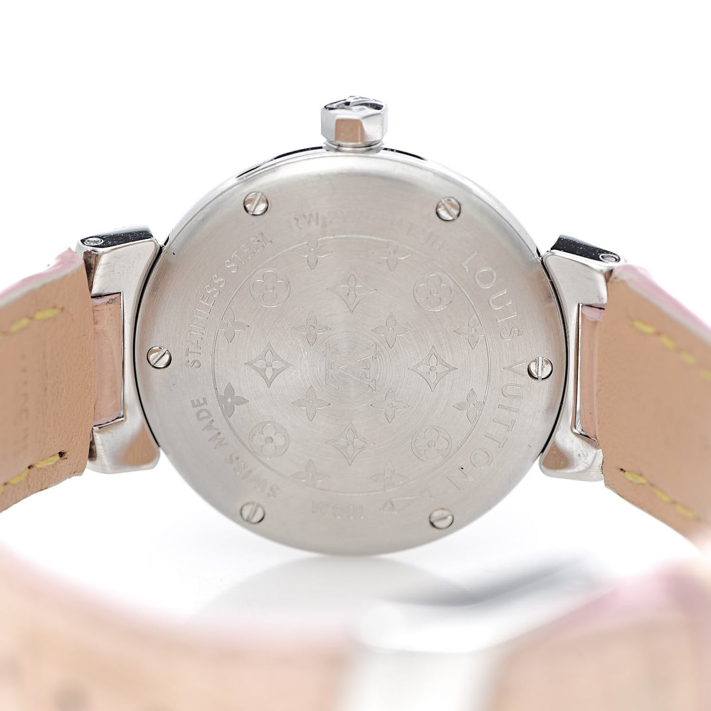 Stainless Steel Alligator Diamond Mother of Pearl 28mm Tambour Lovely Quartz Watch