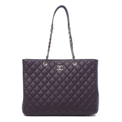 Chanel Lambskin Quilted Large Classic Shopping Tote Purple 1 of 10