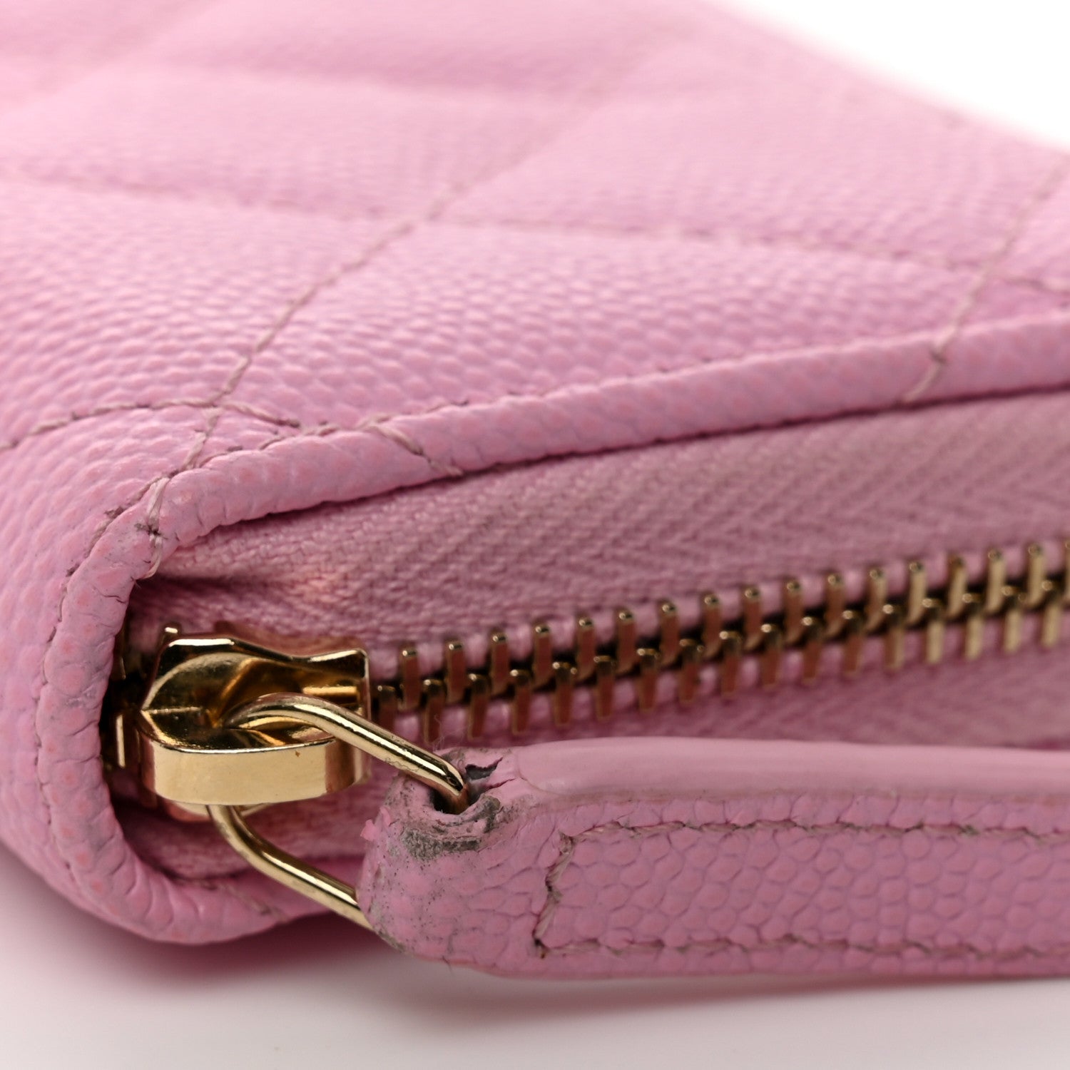 Chanel Caviar Quilted Zip Coin Purse Pink 9 of 10