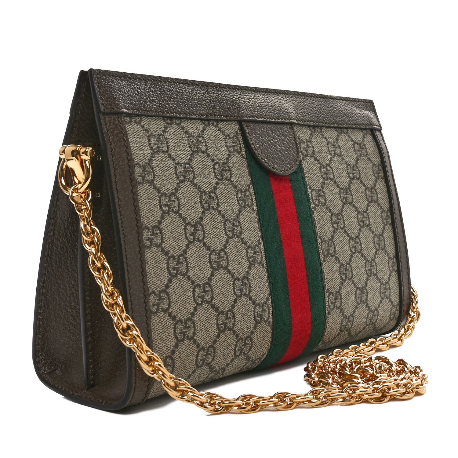 Gucci GG Supreme Monogram Web Small Ophidia Chain Shoulder Bag Brown 2 of 9