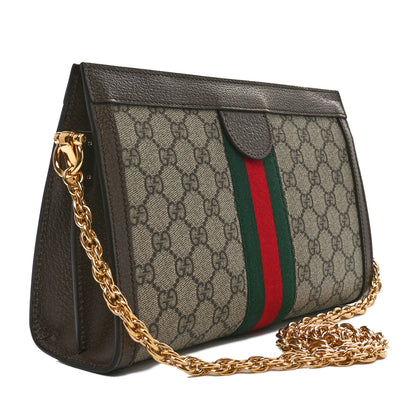 Gucci GG Supreme Monogram Web Small Ophidia Chain Shoulder Bag Brown 2 of 9