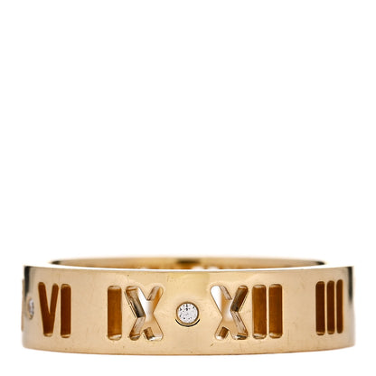 Tiffany 18K Yellow Gold Diamond Wide Atlas Pierced Ring 54 6.75 3 of 4