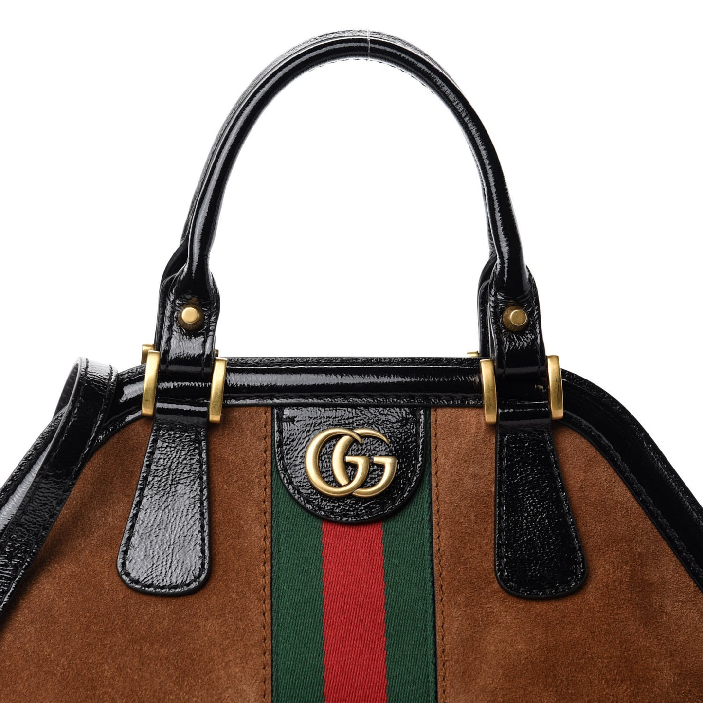 Suede Ophidia Medium Re(Belle) Top Handle Bag Nocciola Black