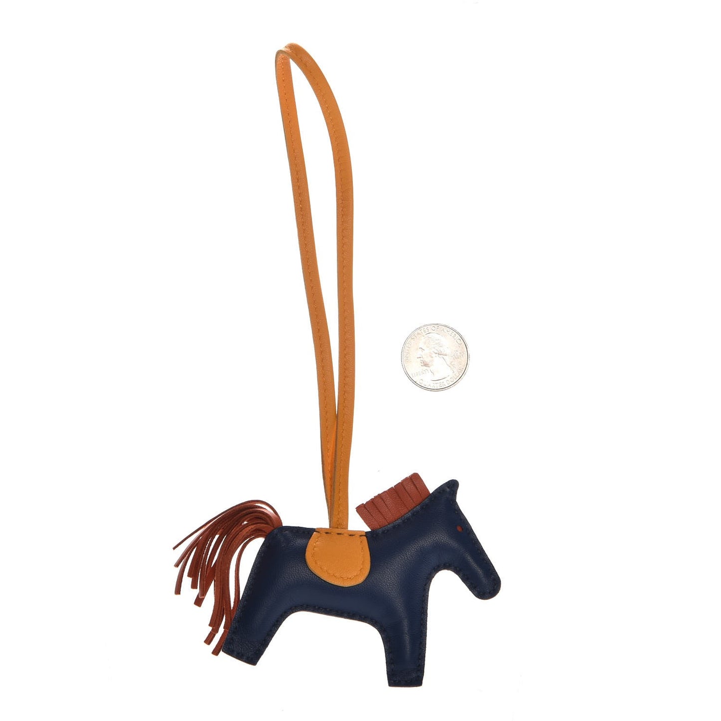Milo Lambskin Grigri Rodeo Horse Bag Charm PM Bleu de Malte Cornaline Jaune D'Or