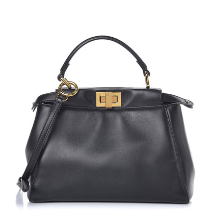 Fendi Nappa Mini Peekaboo Iconic Satchel Black 1 of 8