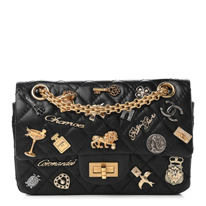 Chanel Aged Calfskin Lucky Charms 2.55 Reissue 224 Flap Black 1 of 11