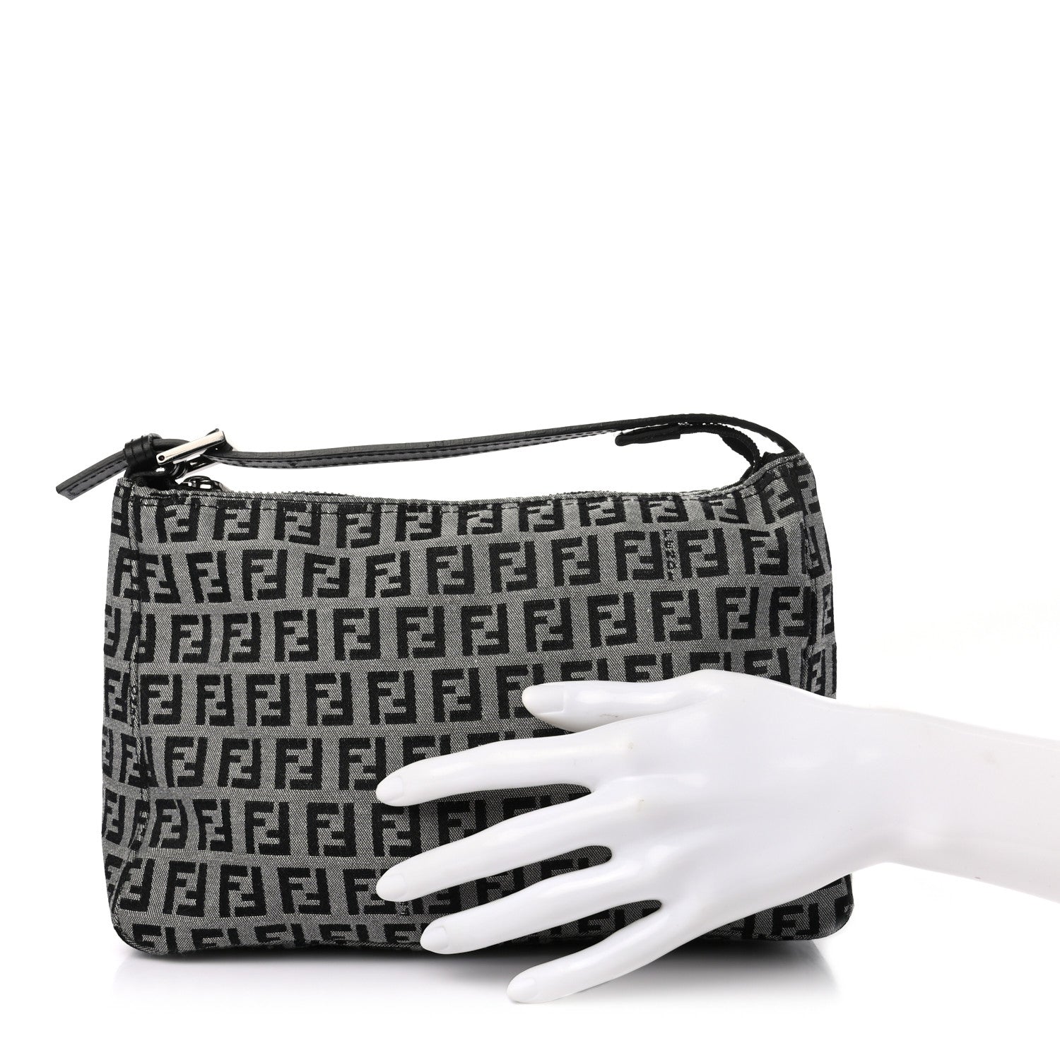Fendi Zucchino Mini Pochette Black 2 of 7