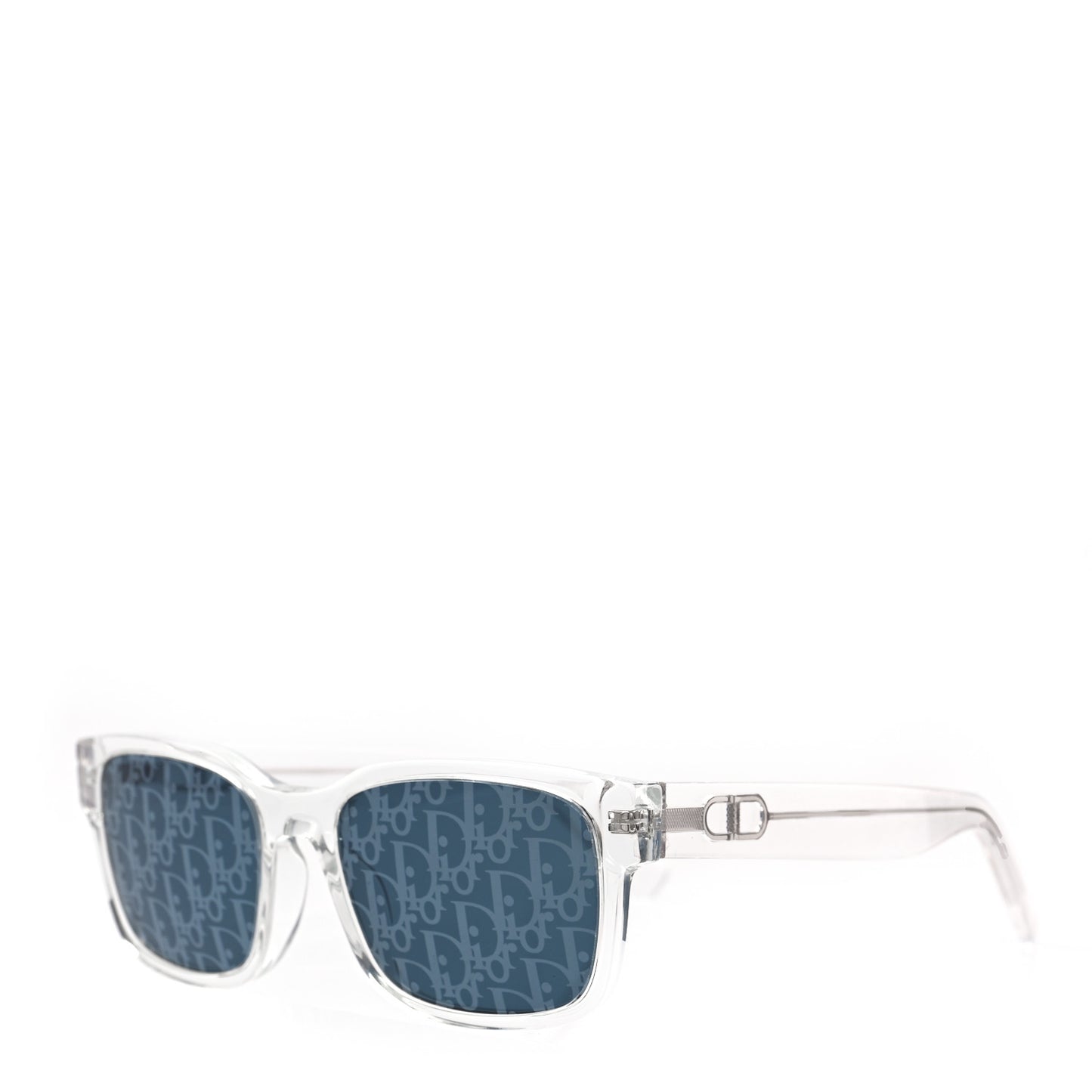 Acetate Mirrored Oblique CD Link Rectangular Sunglasses S1U Crystal