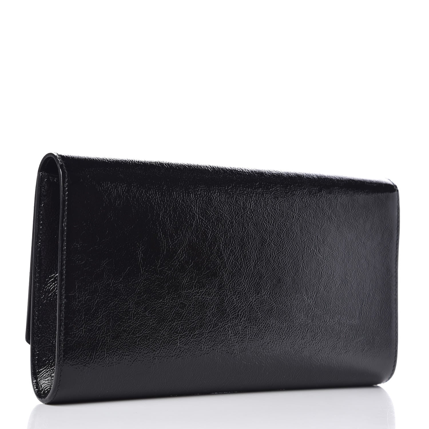 Saint Laurent Textured Patent Monogram Large Belle De Jour Clutch Black 3 of 9