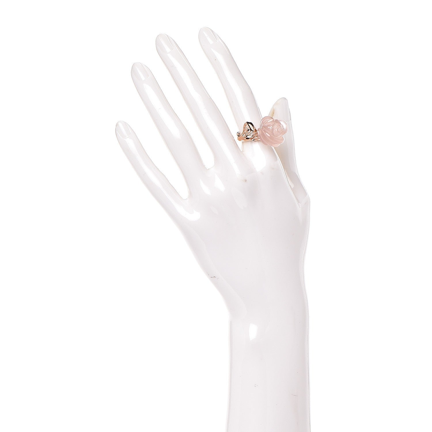 Christian Dior 18K Pink Gold Diamond Rose Quartz Dior Pre Catelan Ring 51 5.75 2 of 6