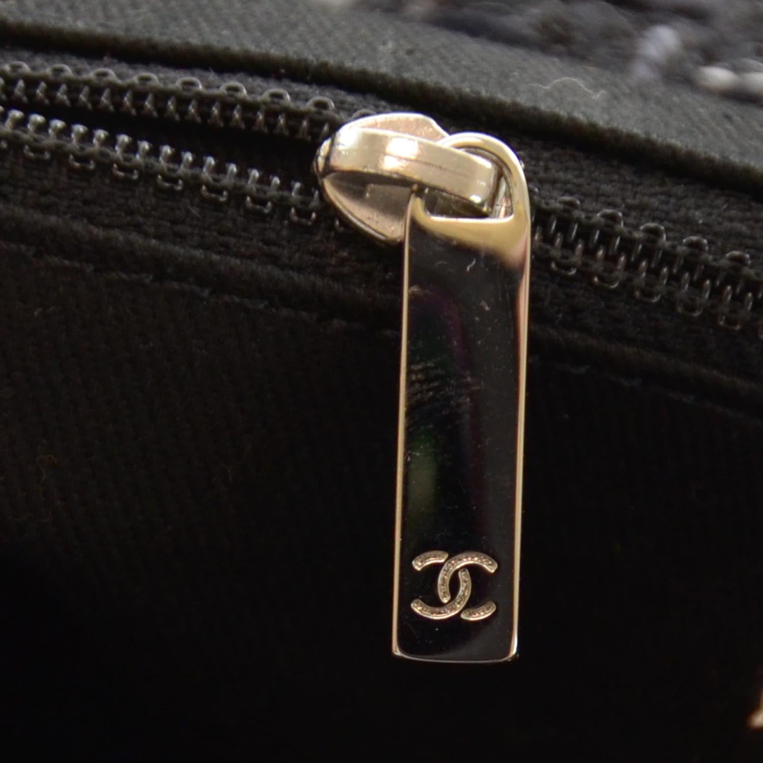 Chanel Glazed Calfskin Tweed Portobello Tote Black 11 of 11