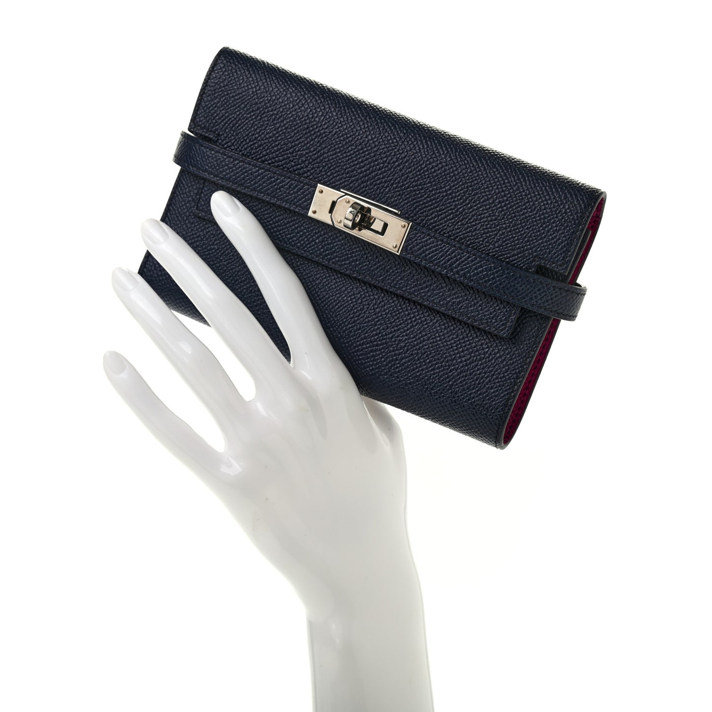 Epsom Verso Medium Kelly Wallet Bleu Indigo Rose Pourpre