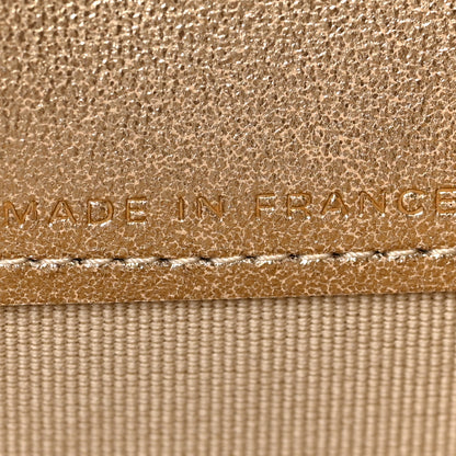 Chanel Metallic Lambskin Quilted Flap Card Holder Wallet Gold 7 of 8