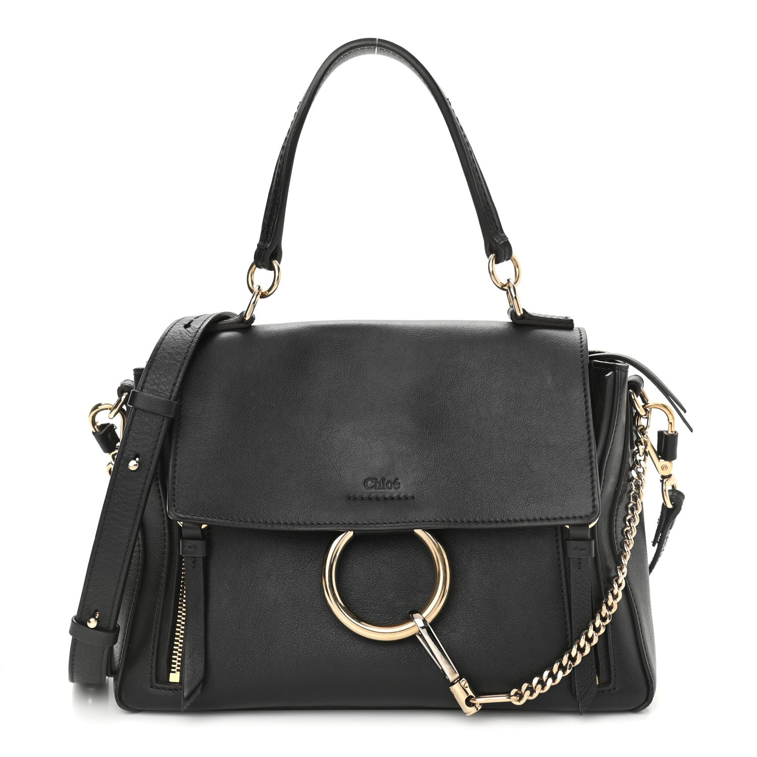 Chloe Calfskin Medium Faye Day Shoulder Bag Black 1 of 15