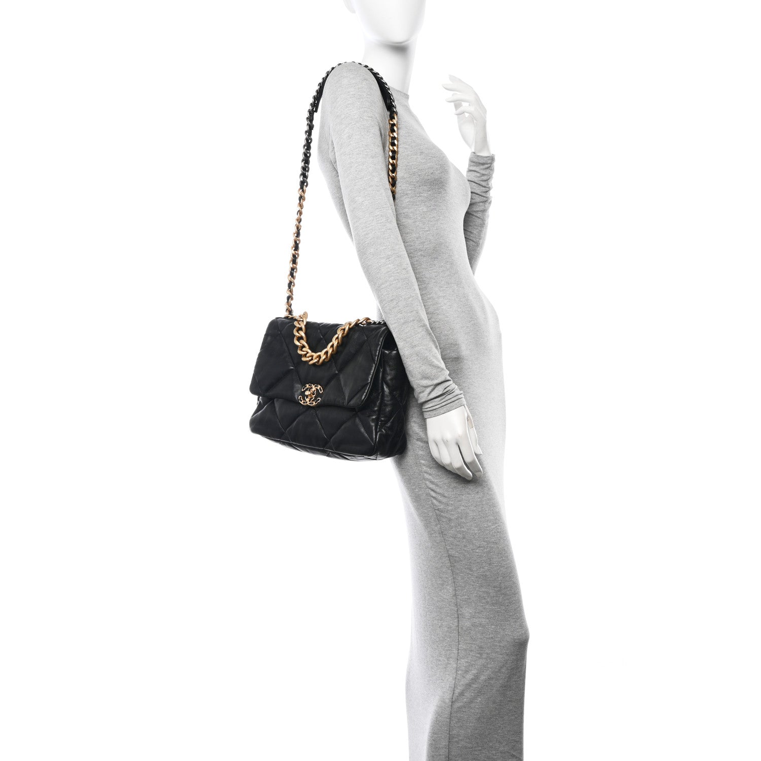 Chanel Lambskin Quilted Large Chanel 19 Flap Black 2 of 12