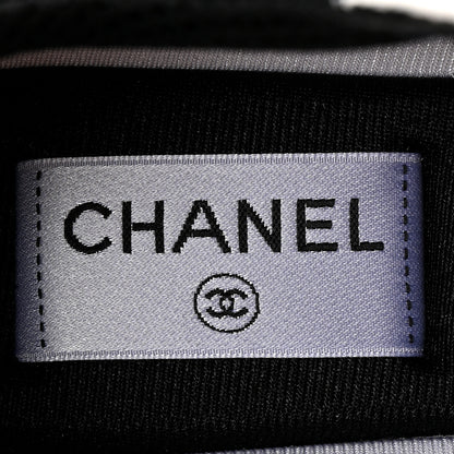 Chanel Mesh Suede Calfskin Grained Calfskin Womens CC Sneakers 37.5 White Black 7 of 10