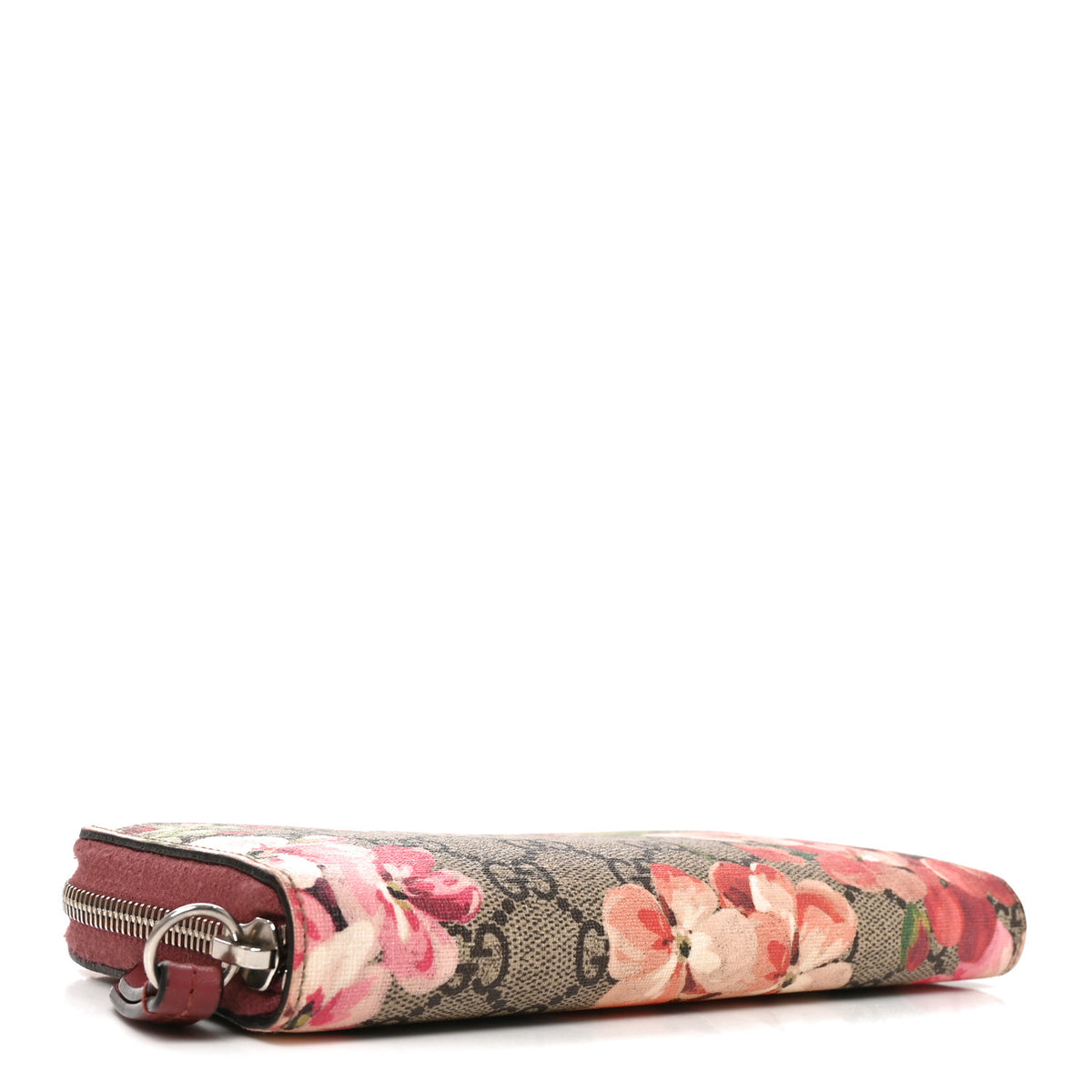 Gucci GG Supreme Monogram Blooms Zip Around Wallet Beige Multicolor Dry Rose 4 of 8