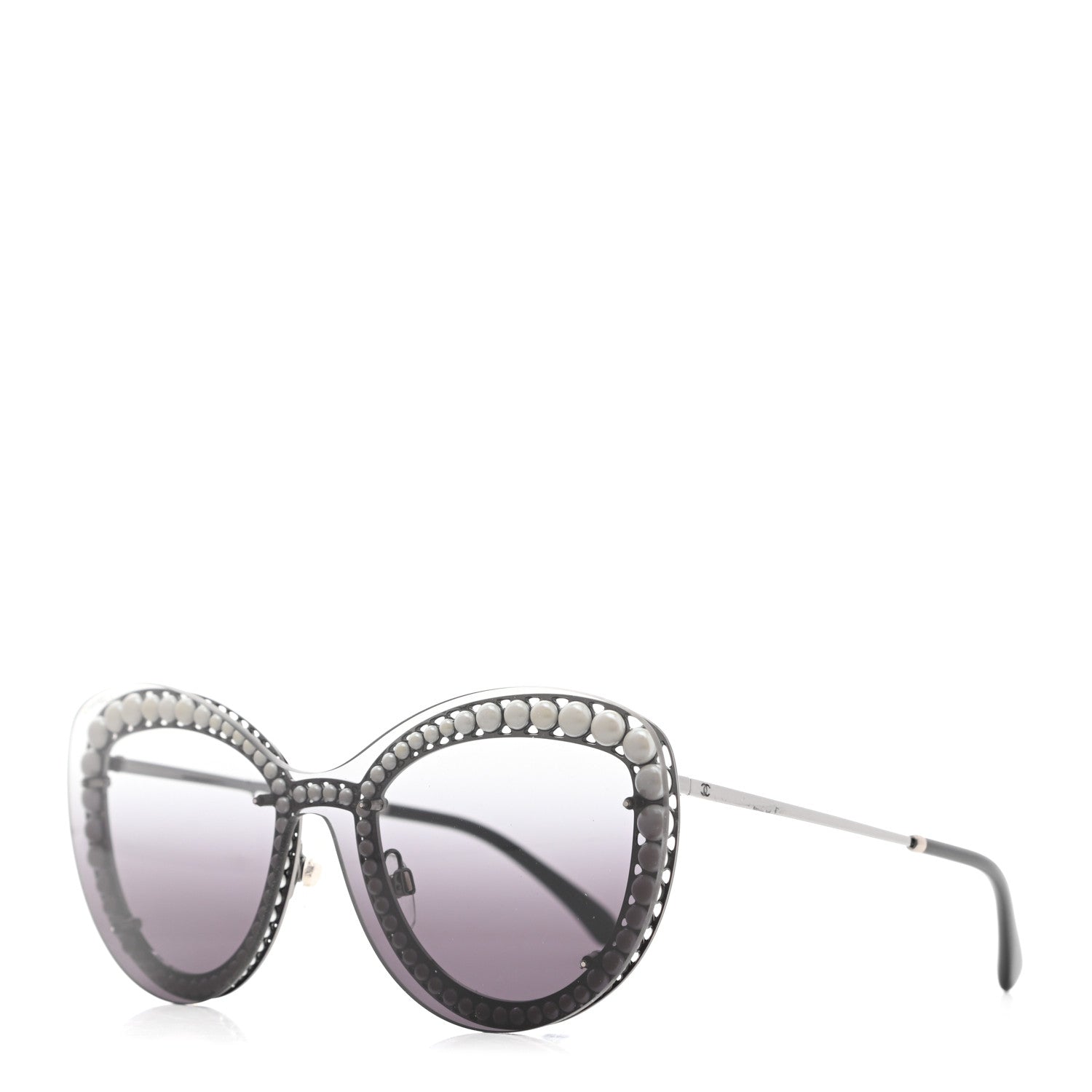 Chanel Acetate Metal Pearl Butterfly Sunglasses 4236-H Grey 1 of 8