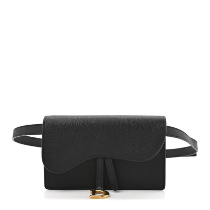 Christian Dior Grained Calfskin Saddle Belt Bag Black 1 of 13